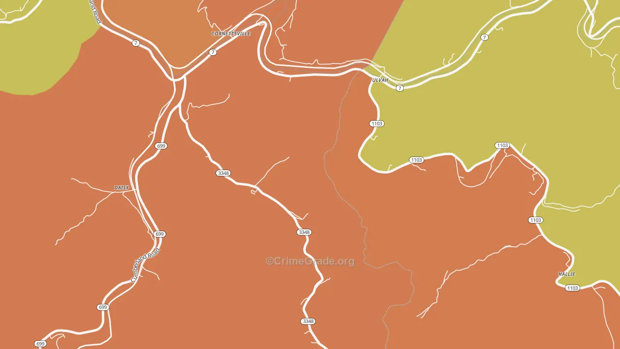 Ulvah, KY Map of Vandalism Rates