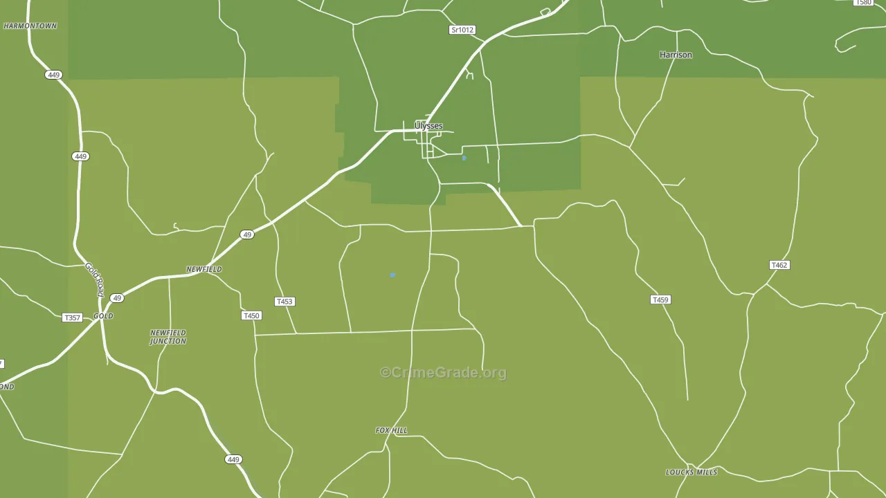 Ulysses, PA Map of Vandalism Rates