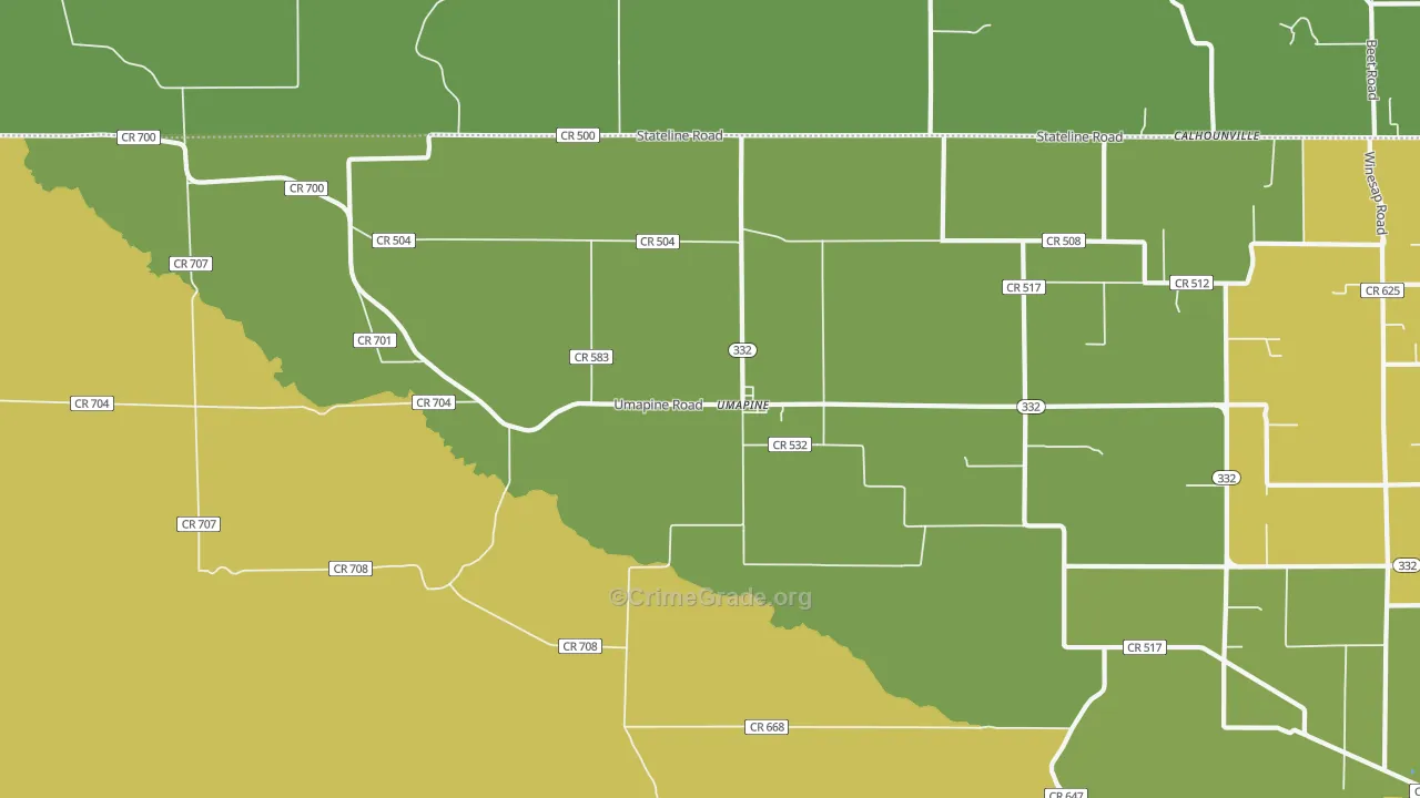 Umapine, OR Map of Vandalism Rates