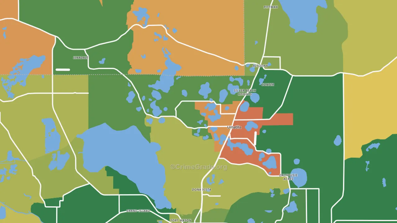 Umatilla, FL Map of Vandalism Rates