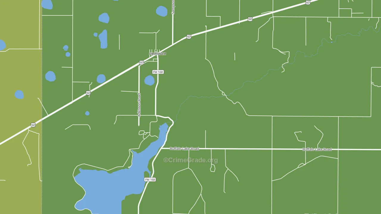 Umbarger, TX Map of Vandalism Rates