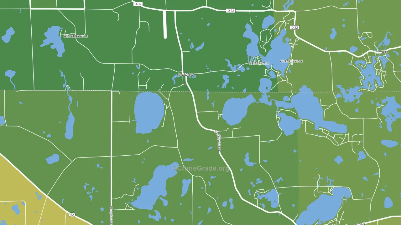 Unadilla, MI Map of Vandalism Rates