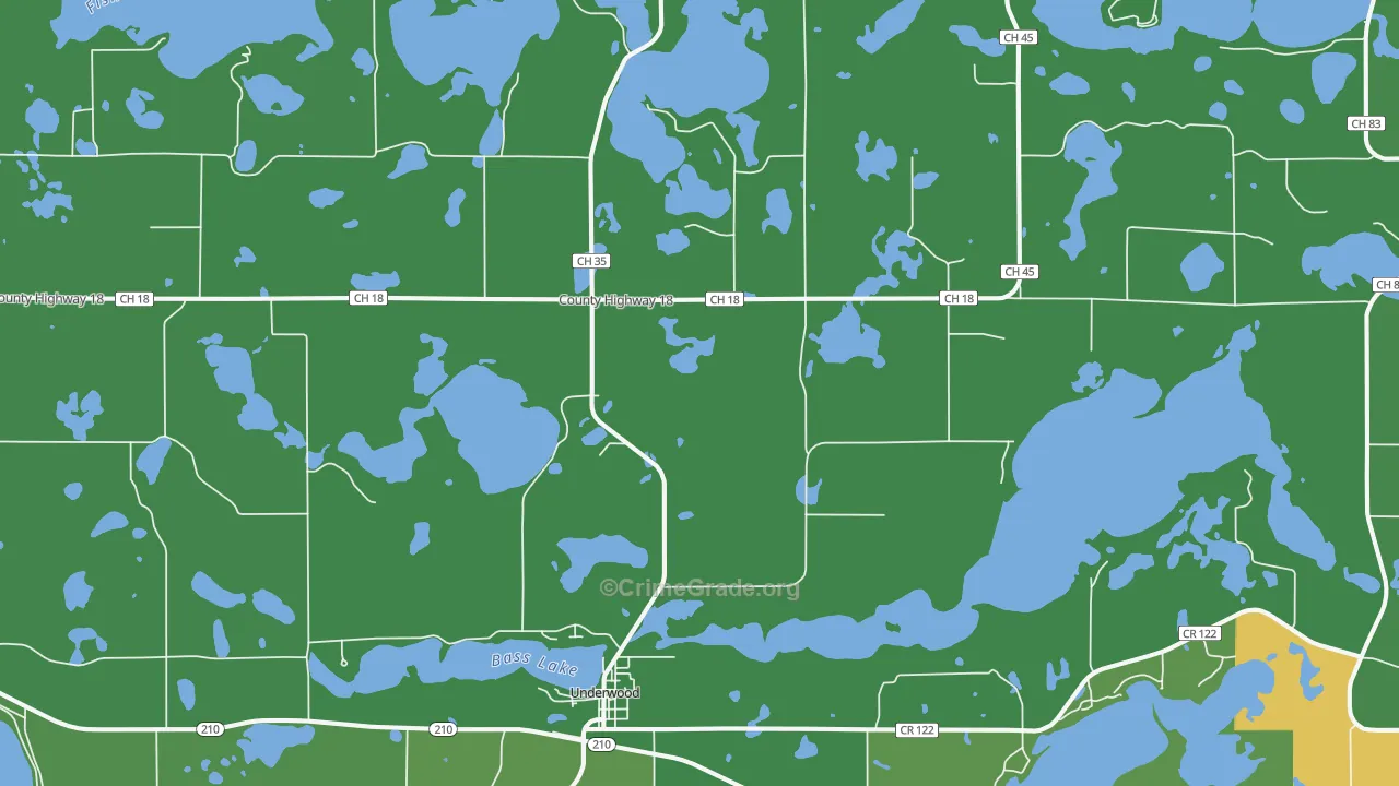 Underwood, MN Map of Vandalism Rates
