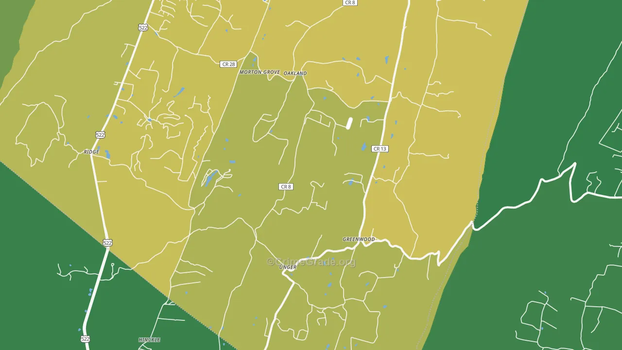 Unger, WV Map of Vandalism Rates