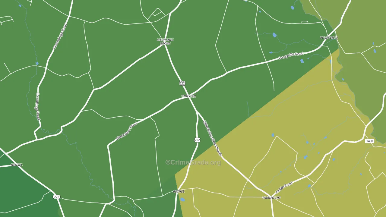 Unicorn, PA Map of Vandalism Rates