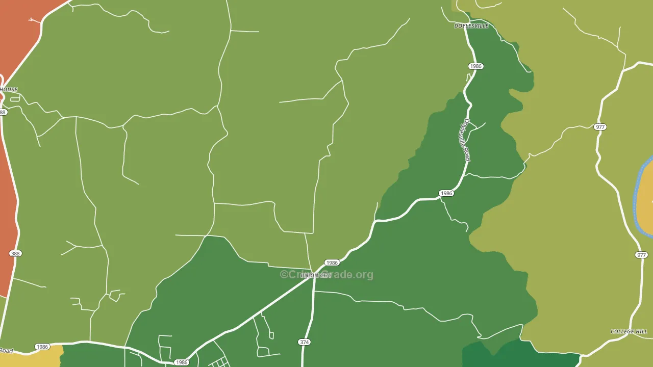 Union City, KY Map of Vandalism Rates