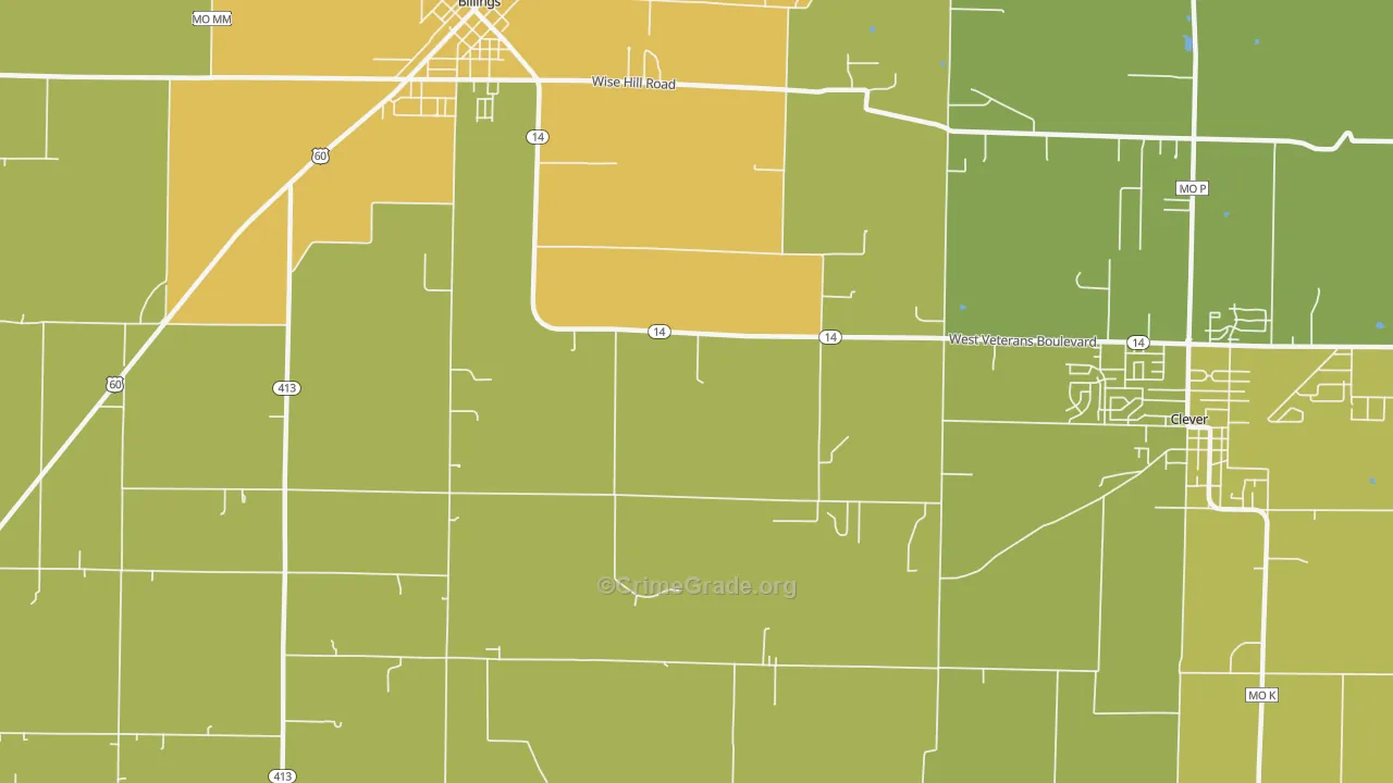 Union City, MO Map of Vandalism Rates