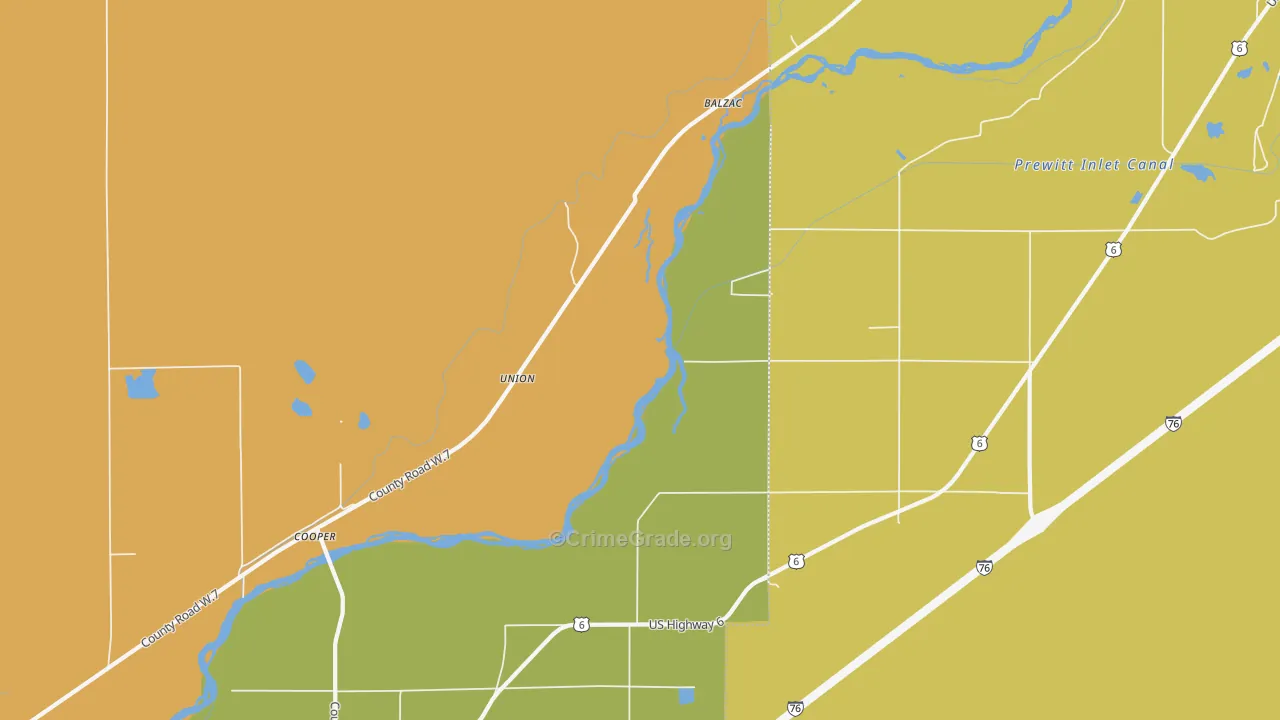 Union, CO Map of Vandalism Rates