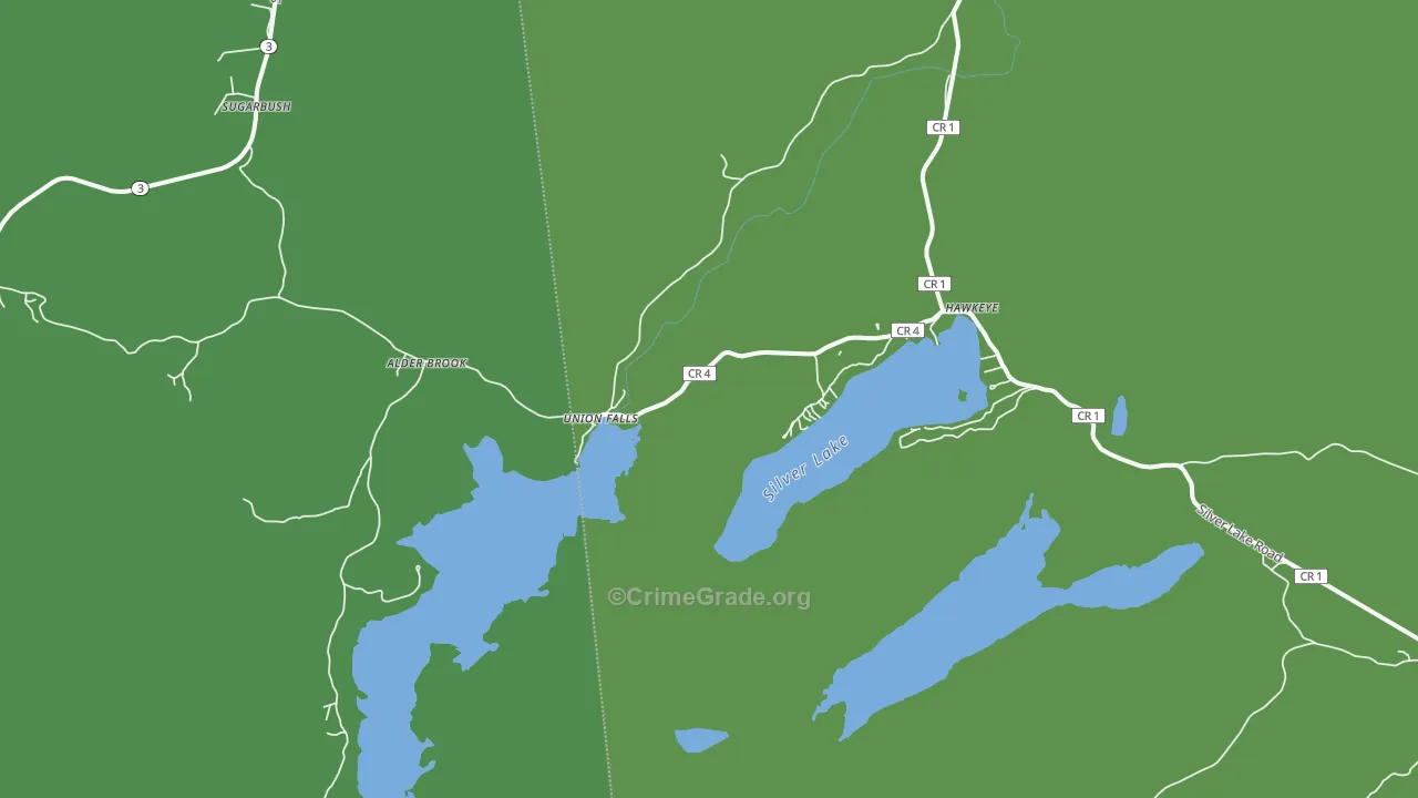 Union Falls, NY Map of Vandalism Rates