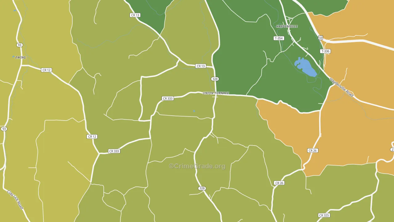 Union Furnace, OH Map of Vandalism Rates