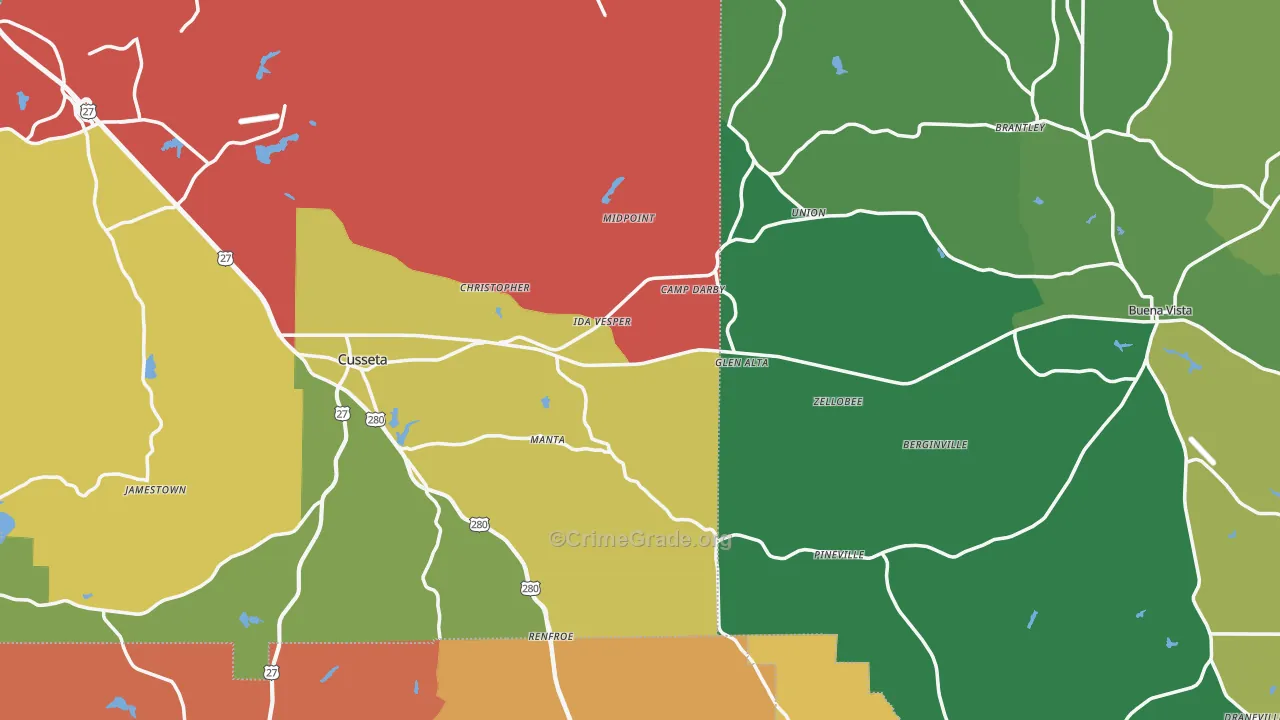 Union, GA Map of Vandalism Rates