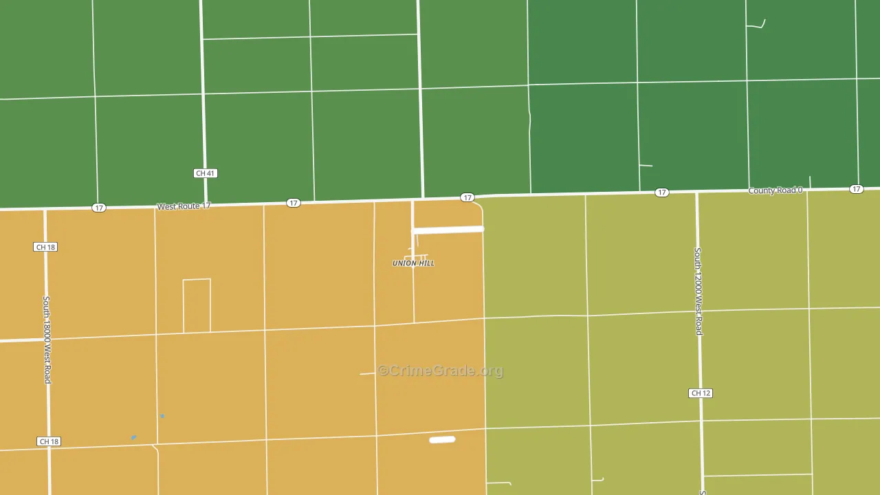 Union Hill, IL Map of Vandalism Rates