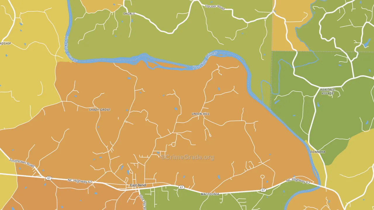 Union Hill, NC Map of Vandalism Rates