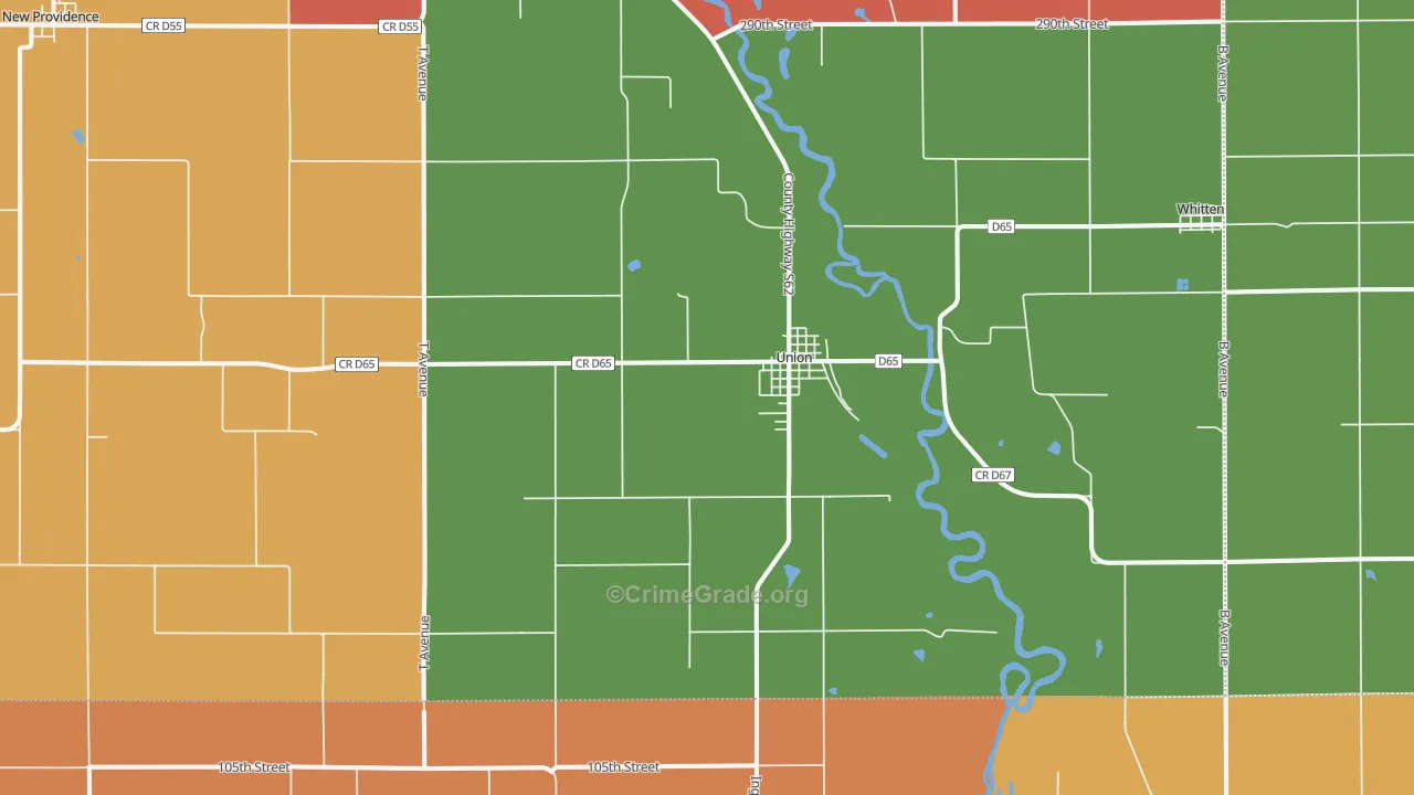 Union, IA Map of Vandalism Rates