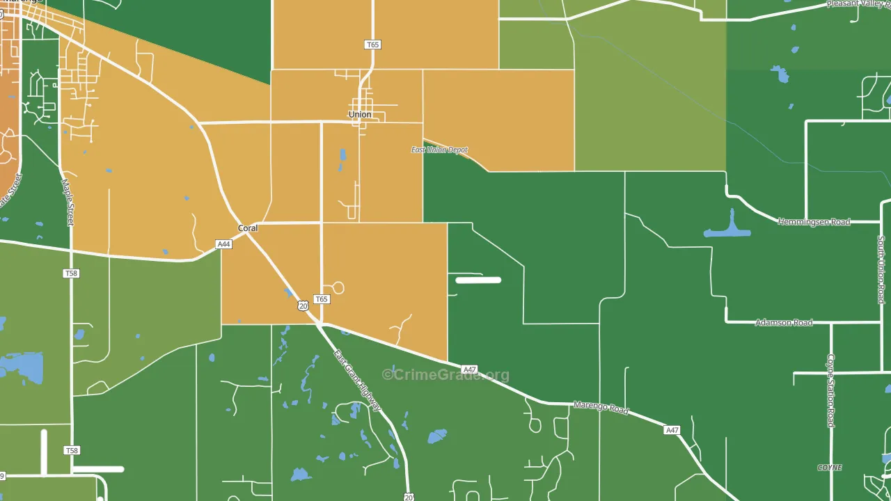 Union, IL Map of Vandalism Rates