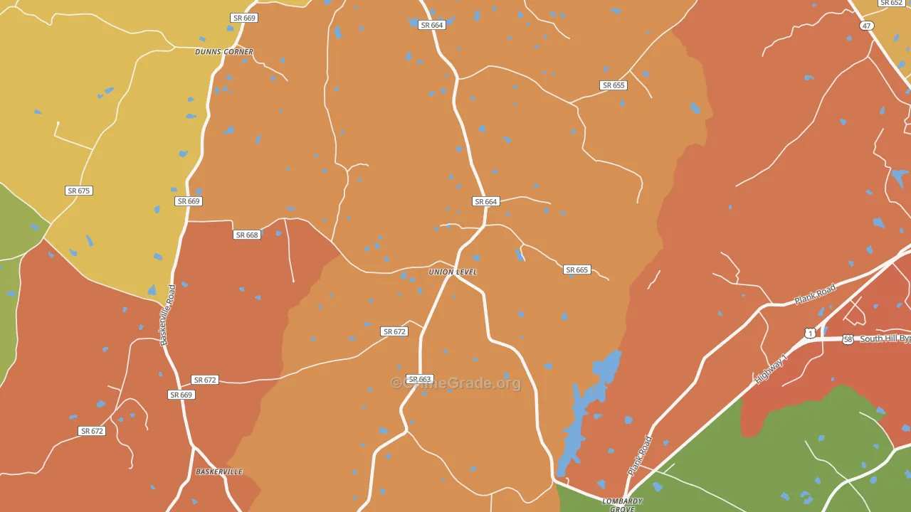 Union Level, VA Map of Vandalism Rates