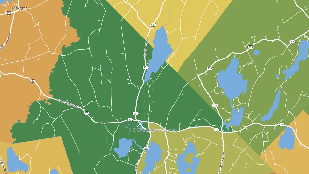 Union, ME Map of Vandalism Rates