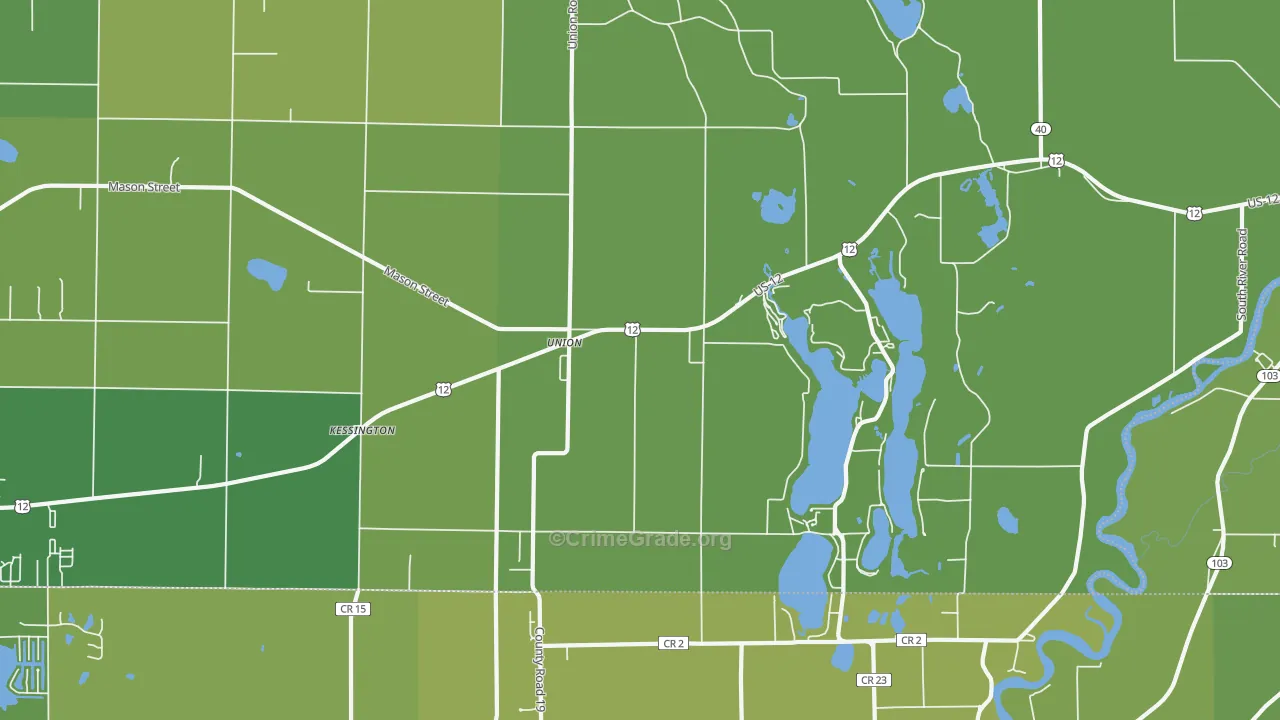 Union, MI Map of Vandalism Rates