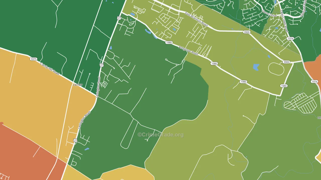 Union Mills, KY Map of Vandalism Rates