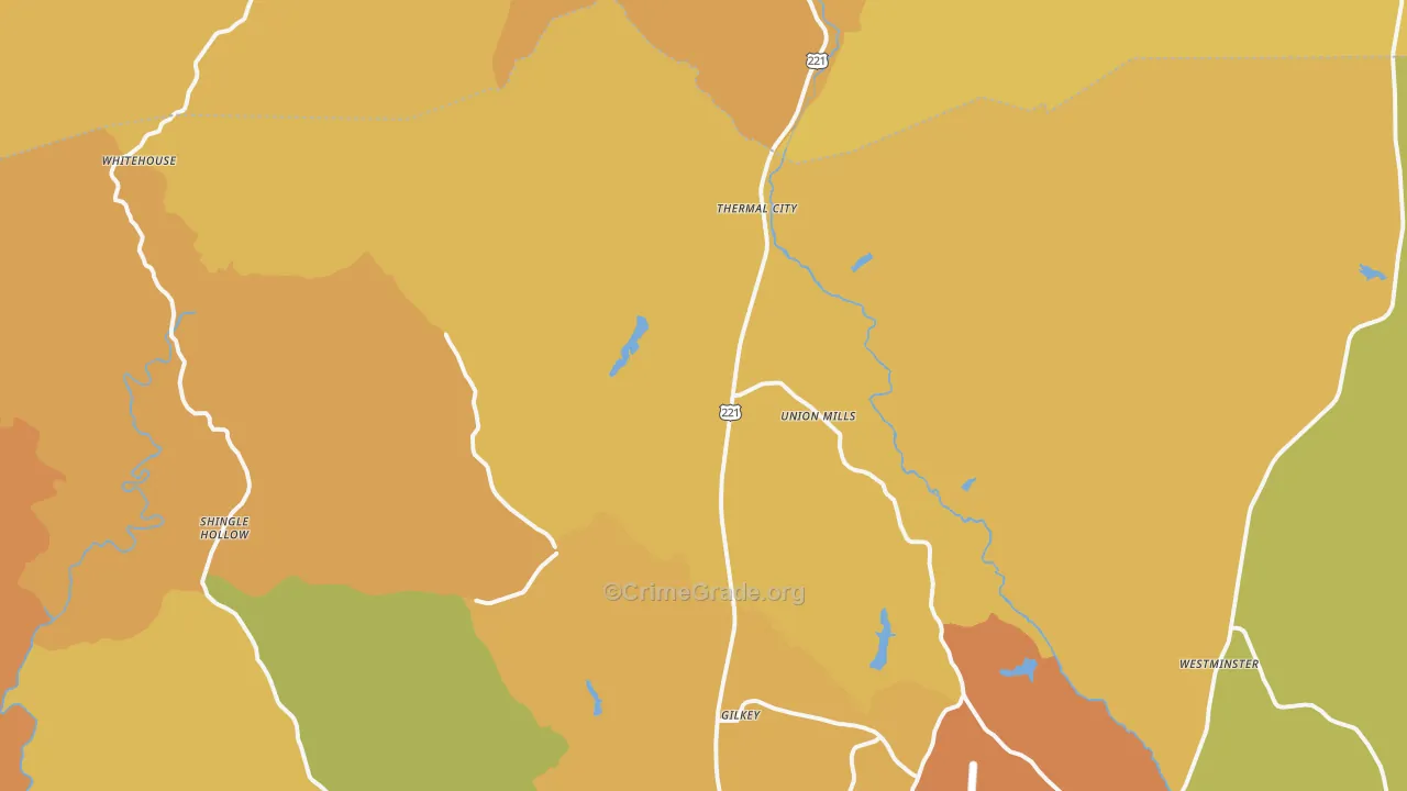 Union Mills, NC Map of Vandalism Rates