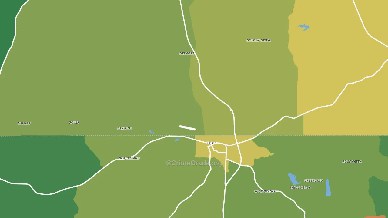 Union, MS Map of Vandalism Rates