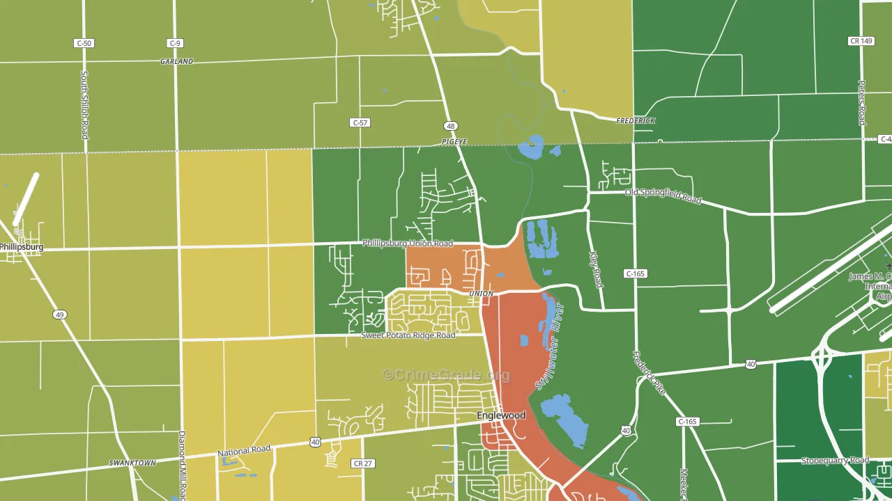 Union, OH Map of Vandalism Rates