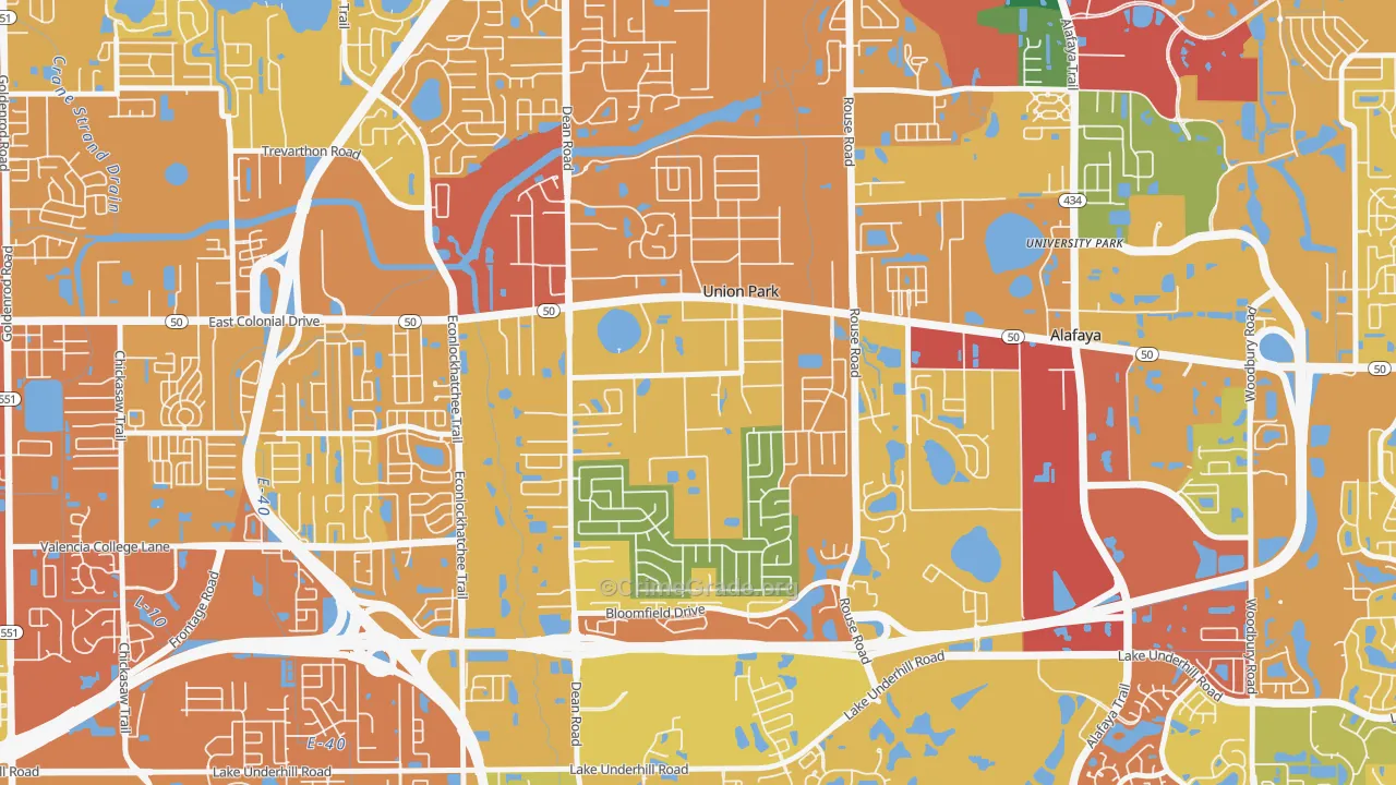 Union Park, FL Map of Vandalism Rates