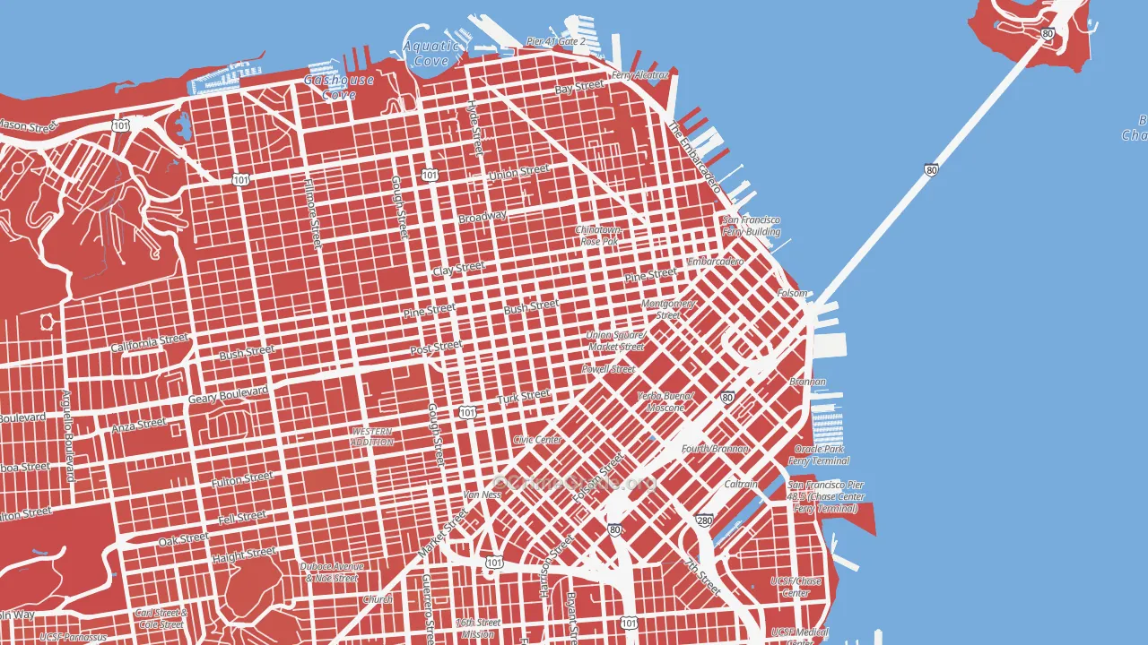 Union Square, San Francisco, CA Map of Vandalism Rates