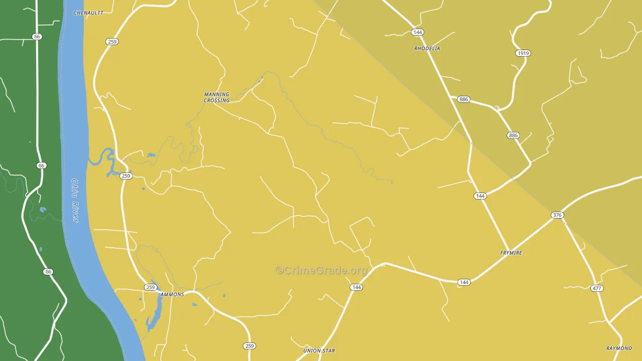 Union Star, KY Map of Vandalism Rates