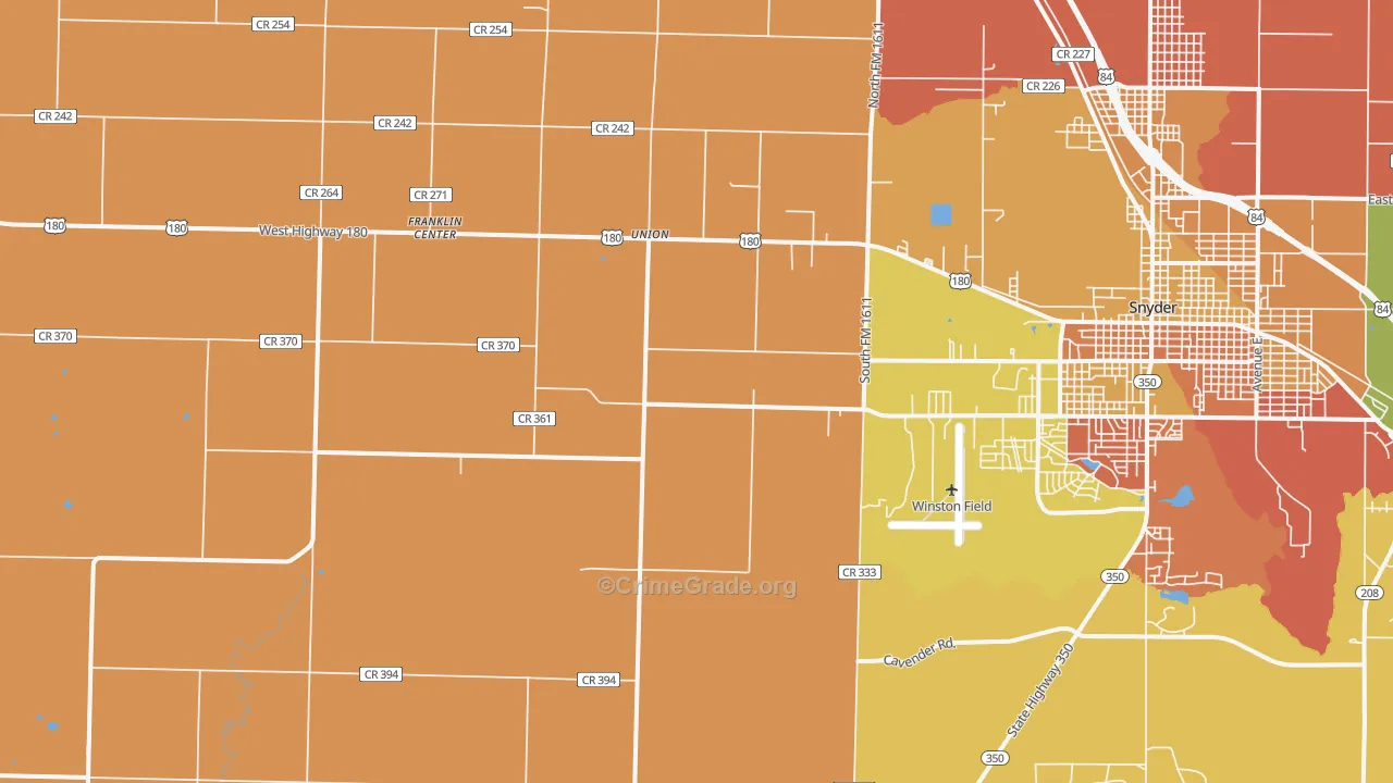 Union, TX Map of Vandalism Rates