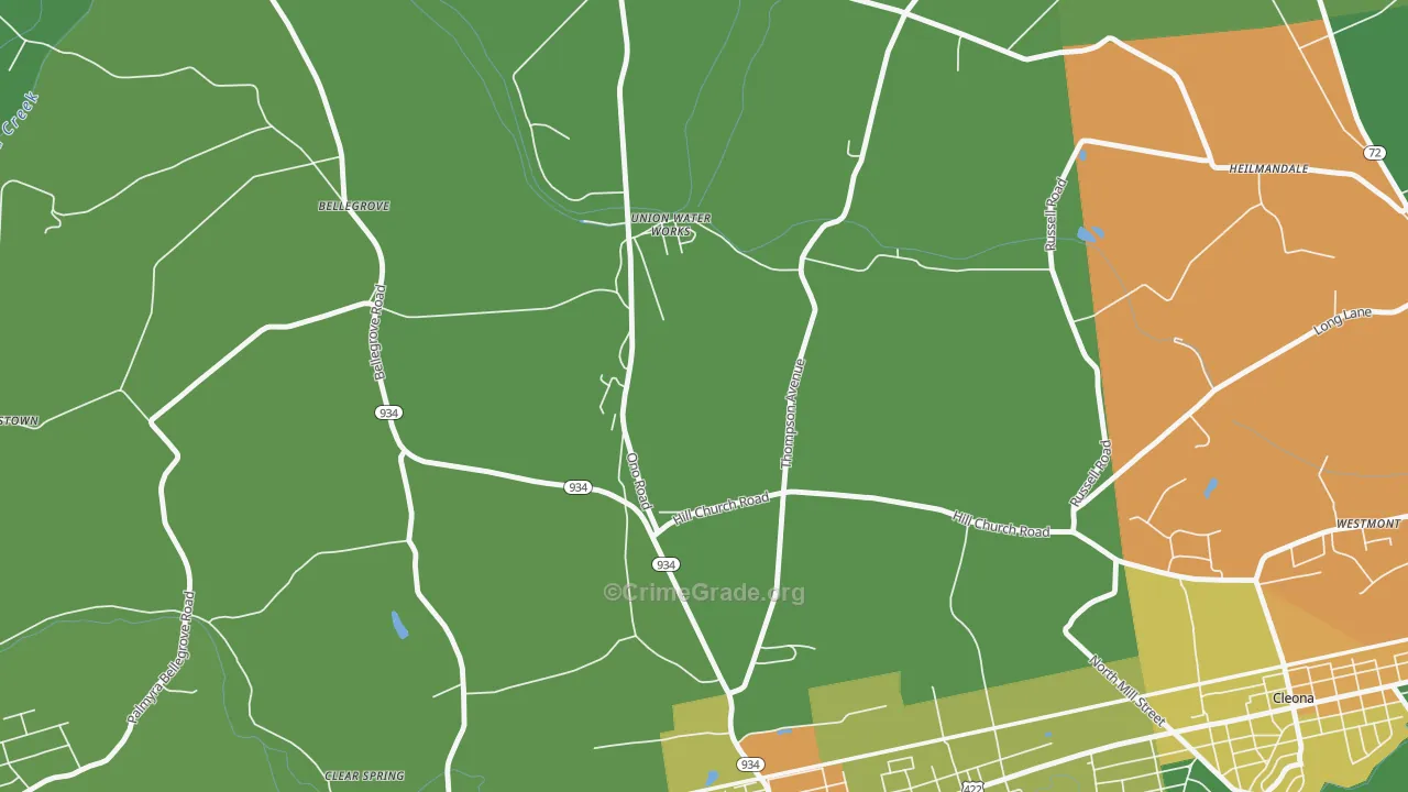 Union Water Works, PA Map of Vandalism Rates