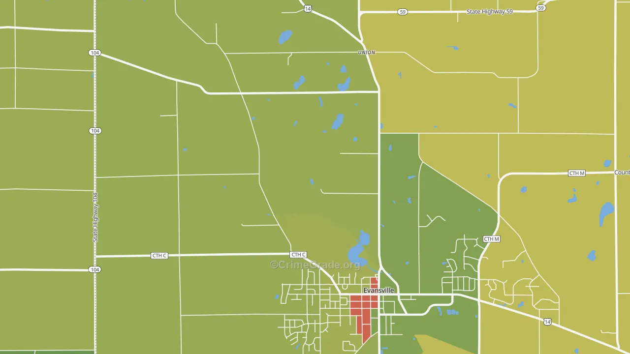 Union, WI Map of Vandalism Rates