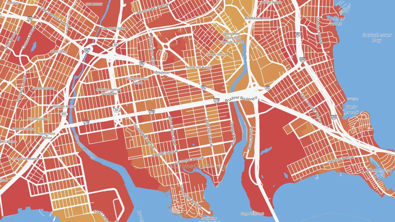Unionport, Bronx, NY Map of Vandalism Rates