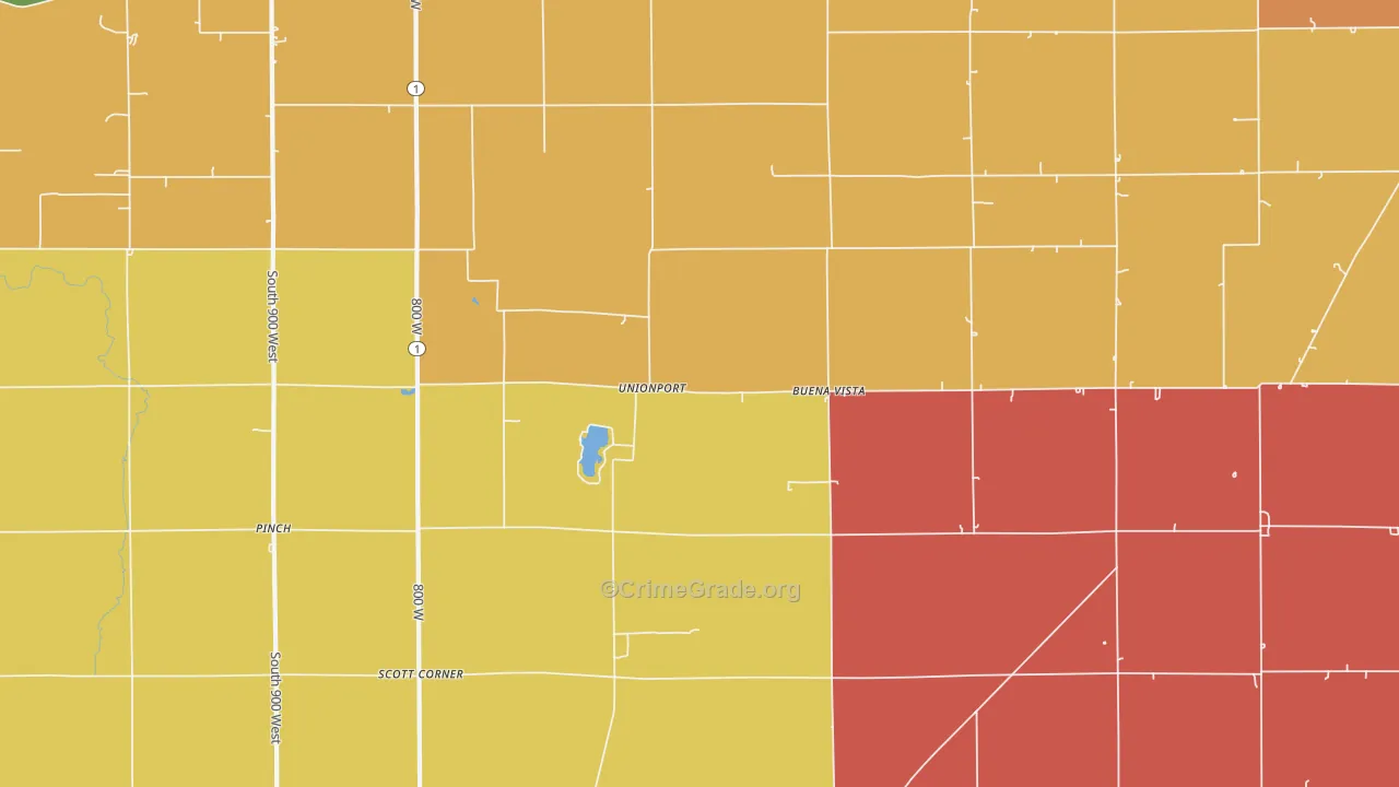 Unionport, IN Map of Vandalism Rates