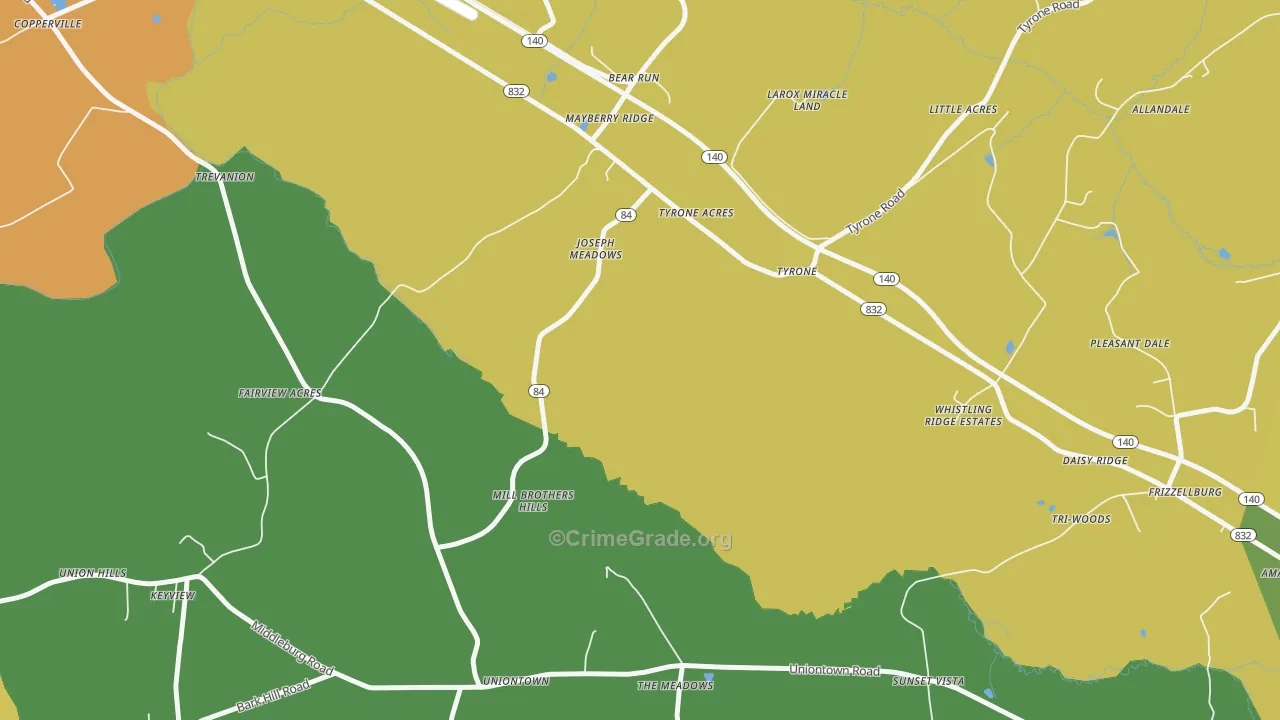 Uniontown, MD Map of Vandalism Rates