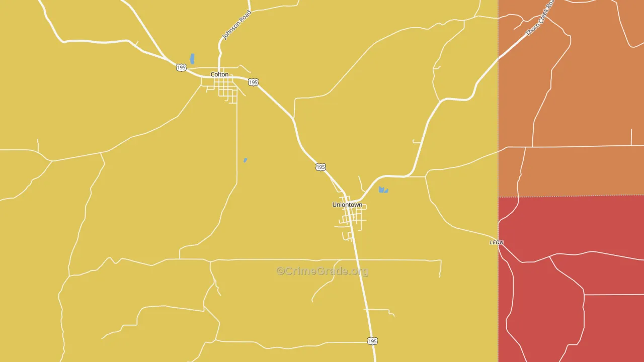 Uniontown, WA Map of Vandalism Rates