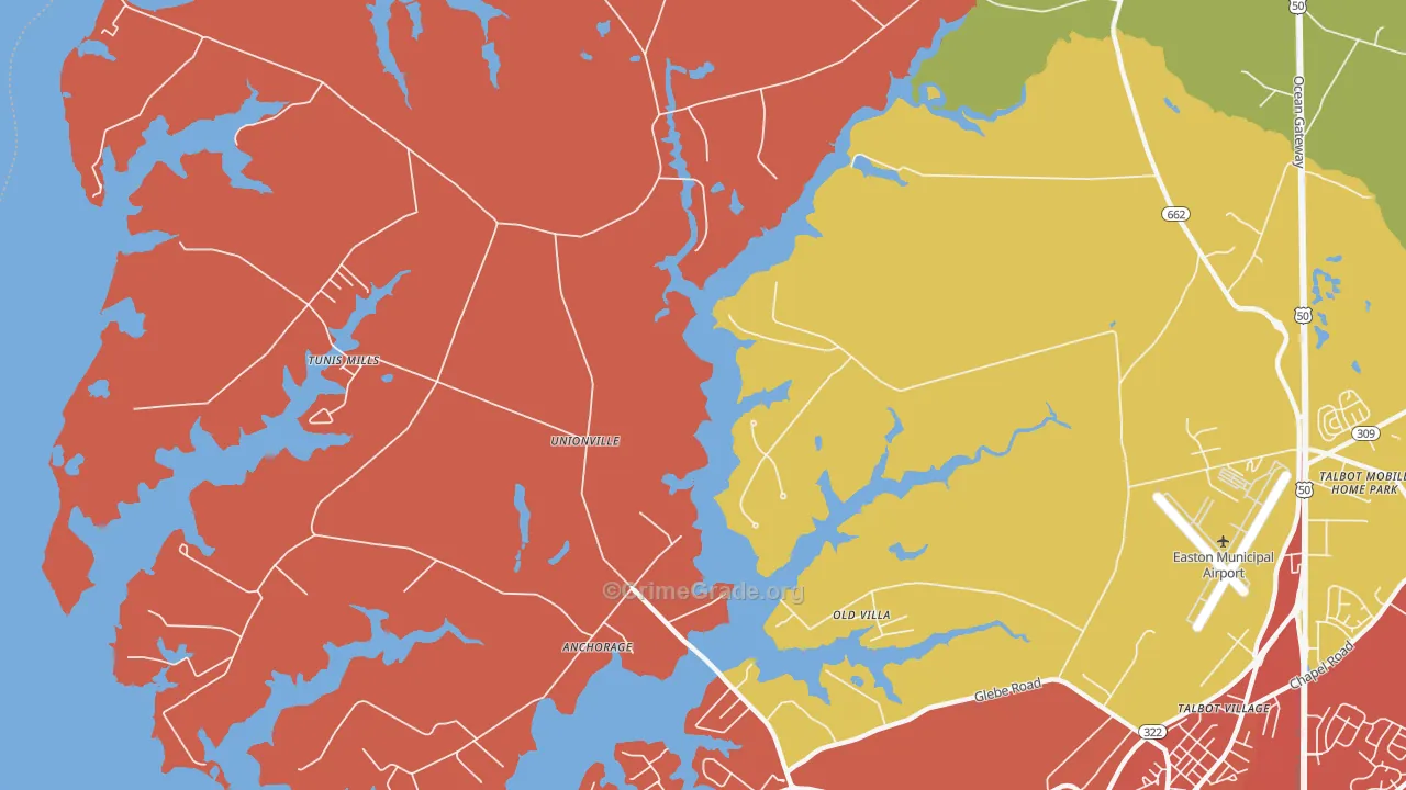 Unionville, MD Map of Vandalism Rates