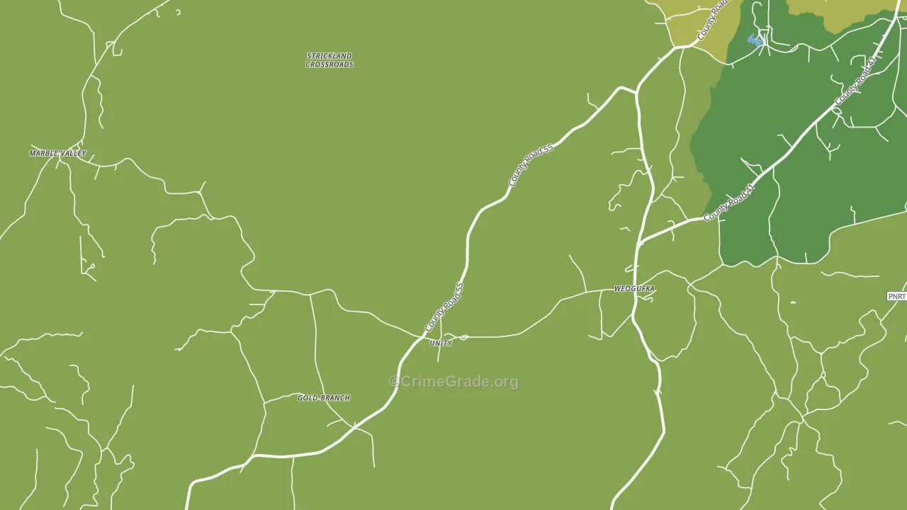 Unity, AL Map of Vandalism Rates