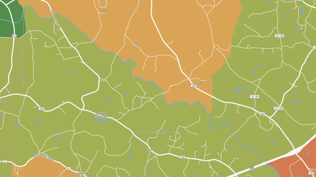 Unity, GA Map of Vandalism Rates
