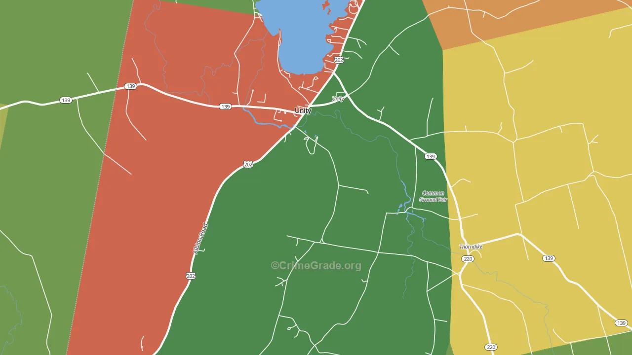 Unity, ME Map of Vandalism Rates