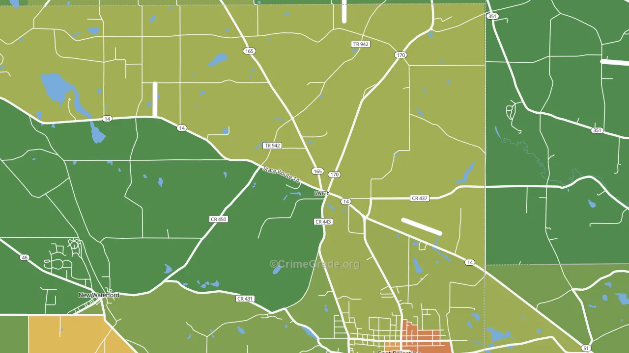Unity, OH Map of Vandalism Rates