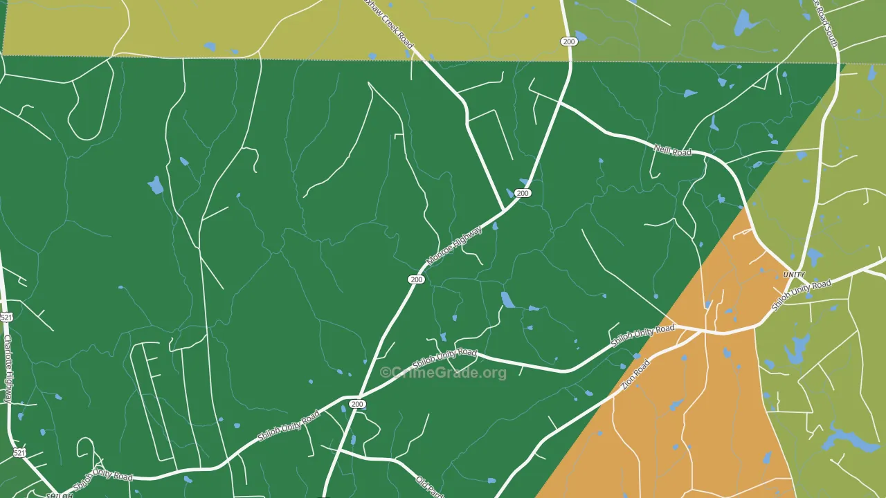 Unity, SC Map of Vandalism Rates