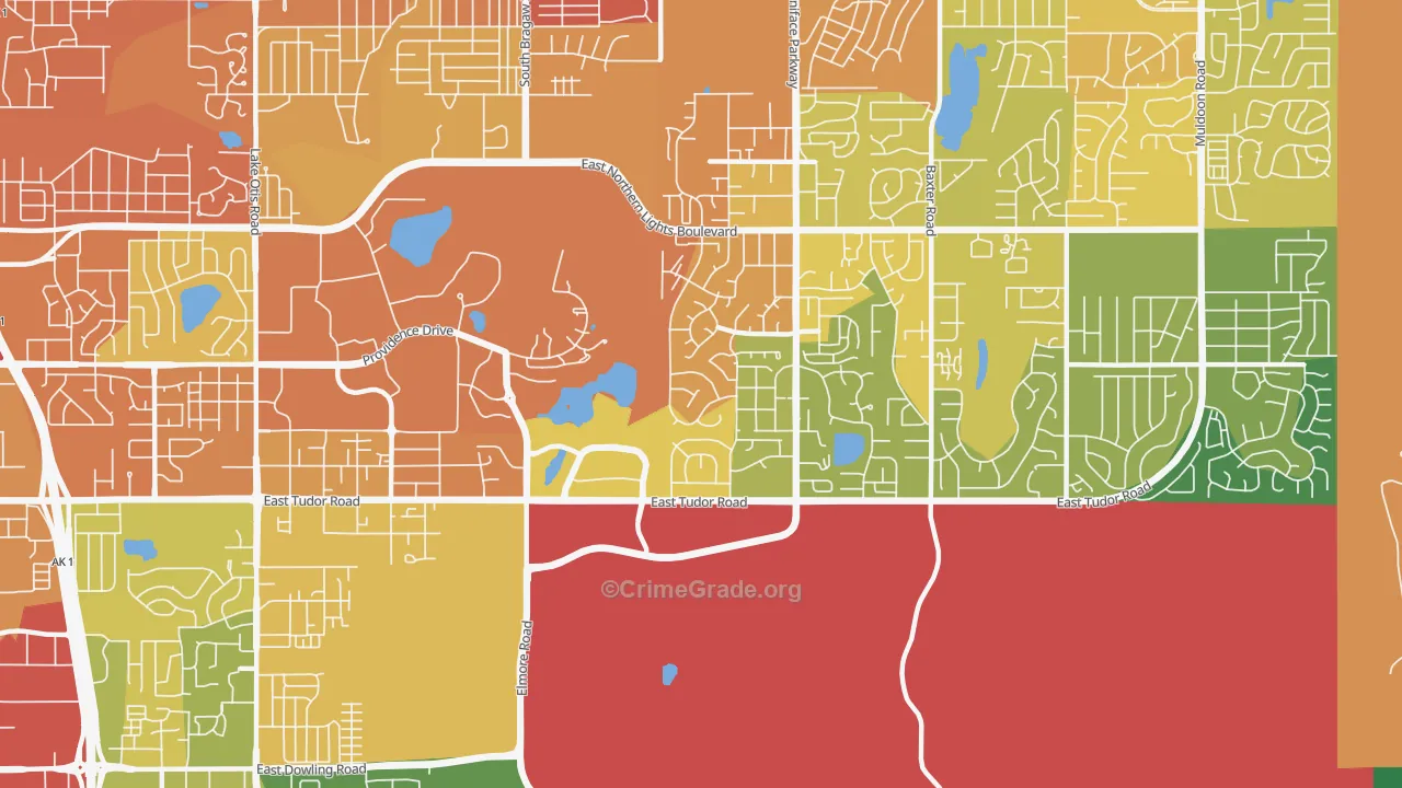 University Area, Anchorage, AK Map of Vandalism Rates