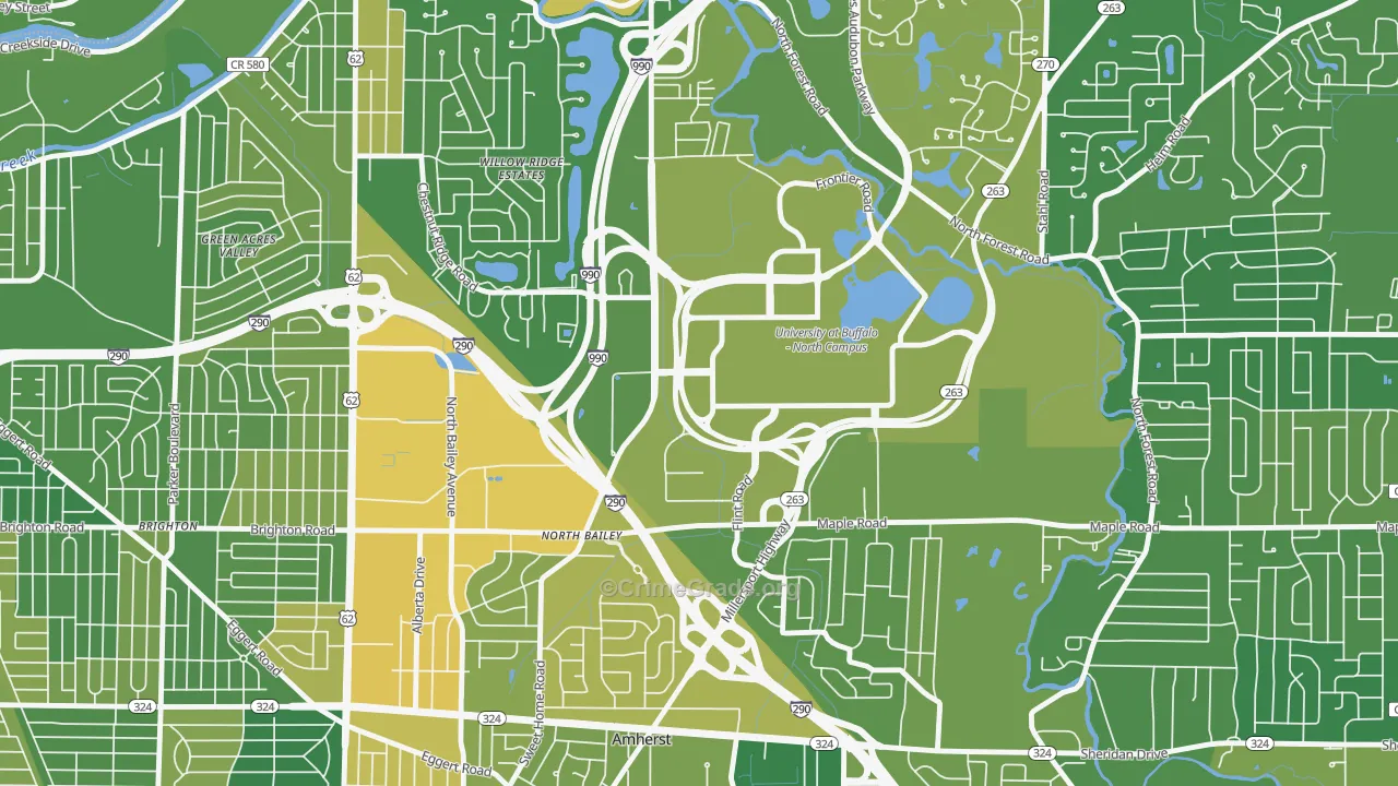 University at Buffalo, NY Map of Vandalism Rates