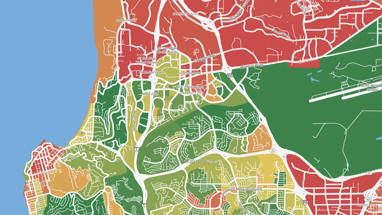 University City, San Diego, CA Map of Vandalism Rates