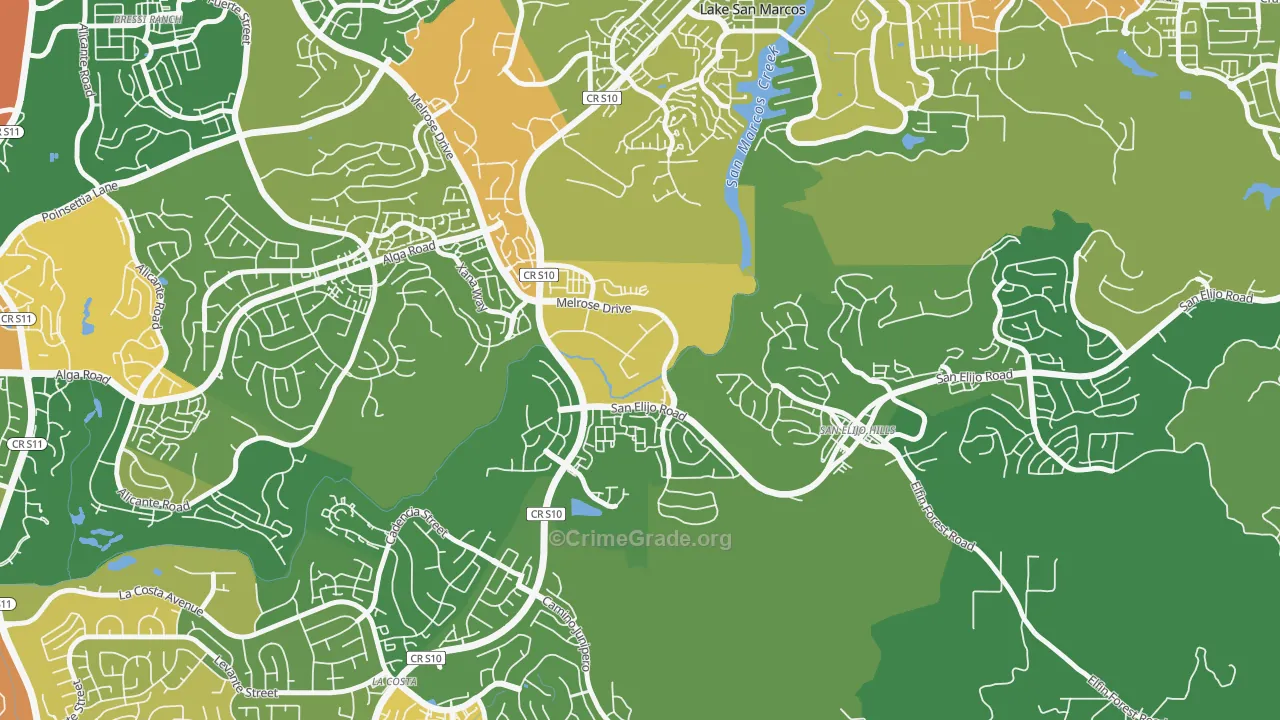 University Commons, San Marcos, CA Map of Vandalism Rates