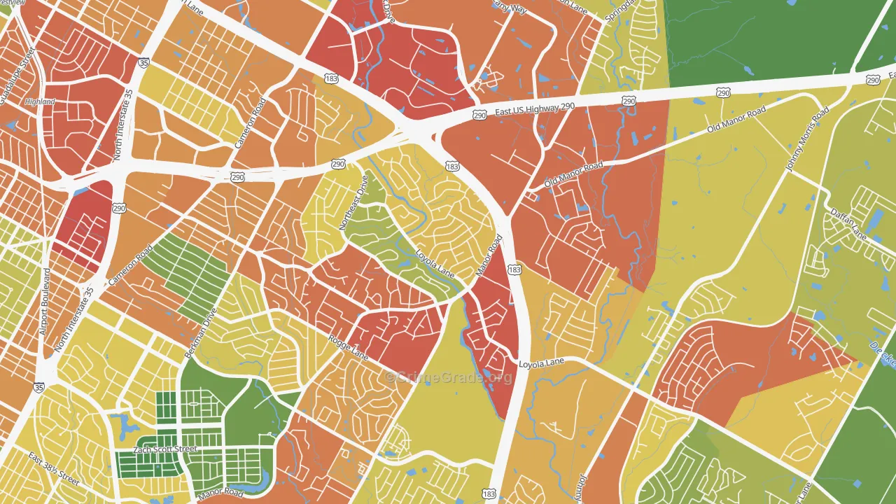 University Hills, Austin, TX Map of Vandalism Rates