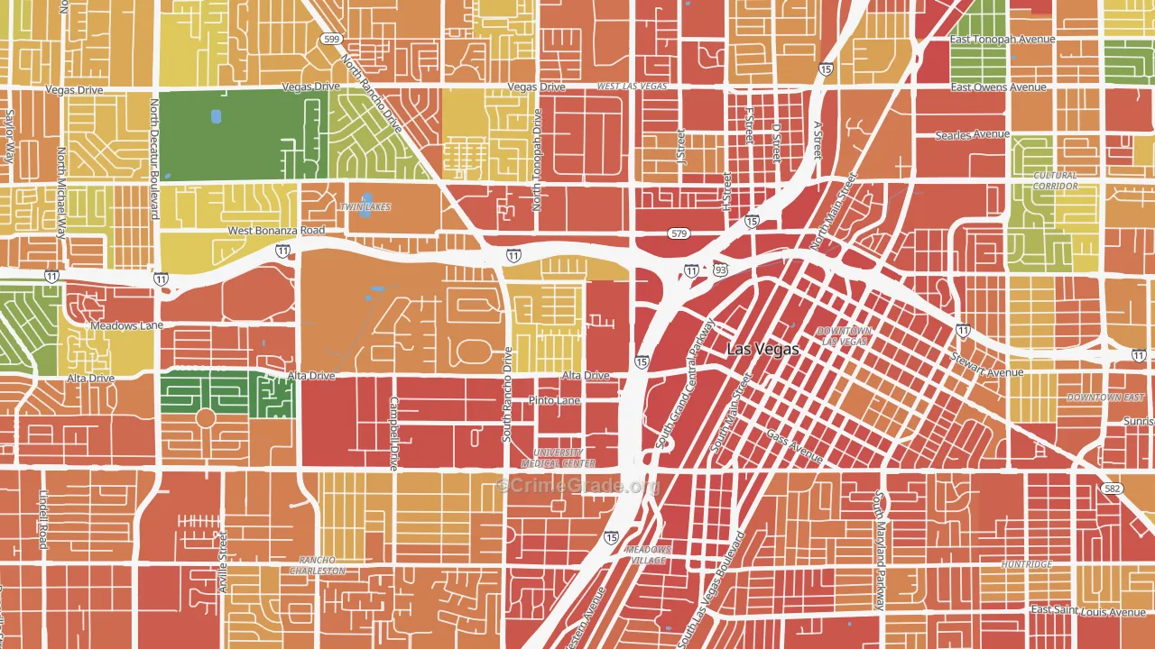 University Medical Center, Las Vegas, NV Map of Vandalism Rates