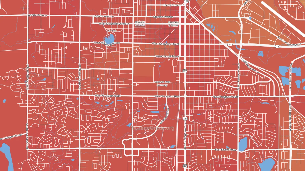 University North, Fort Collins, CO Map of Vandalism Rates