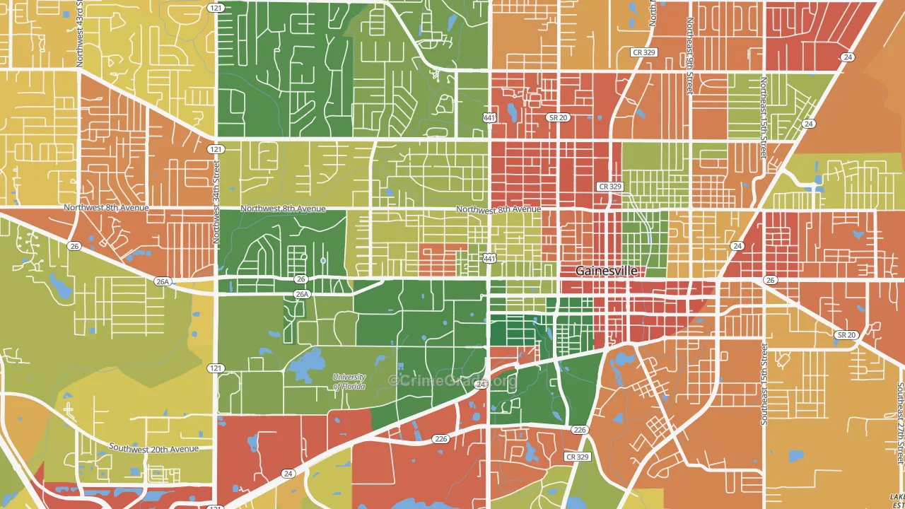 University Park-Gainsville, Gainesville, FL Map of Vandalism Rates